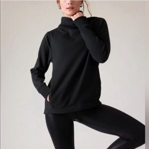 Athleta Cozy Karma II Sweatshirt Black Size Small Soft Finish